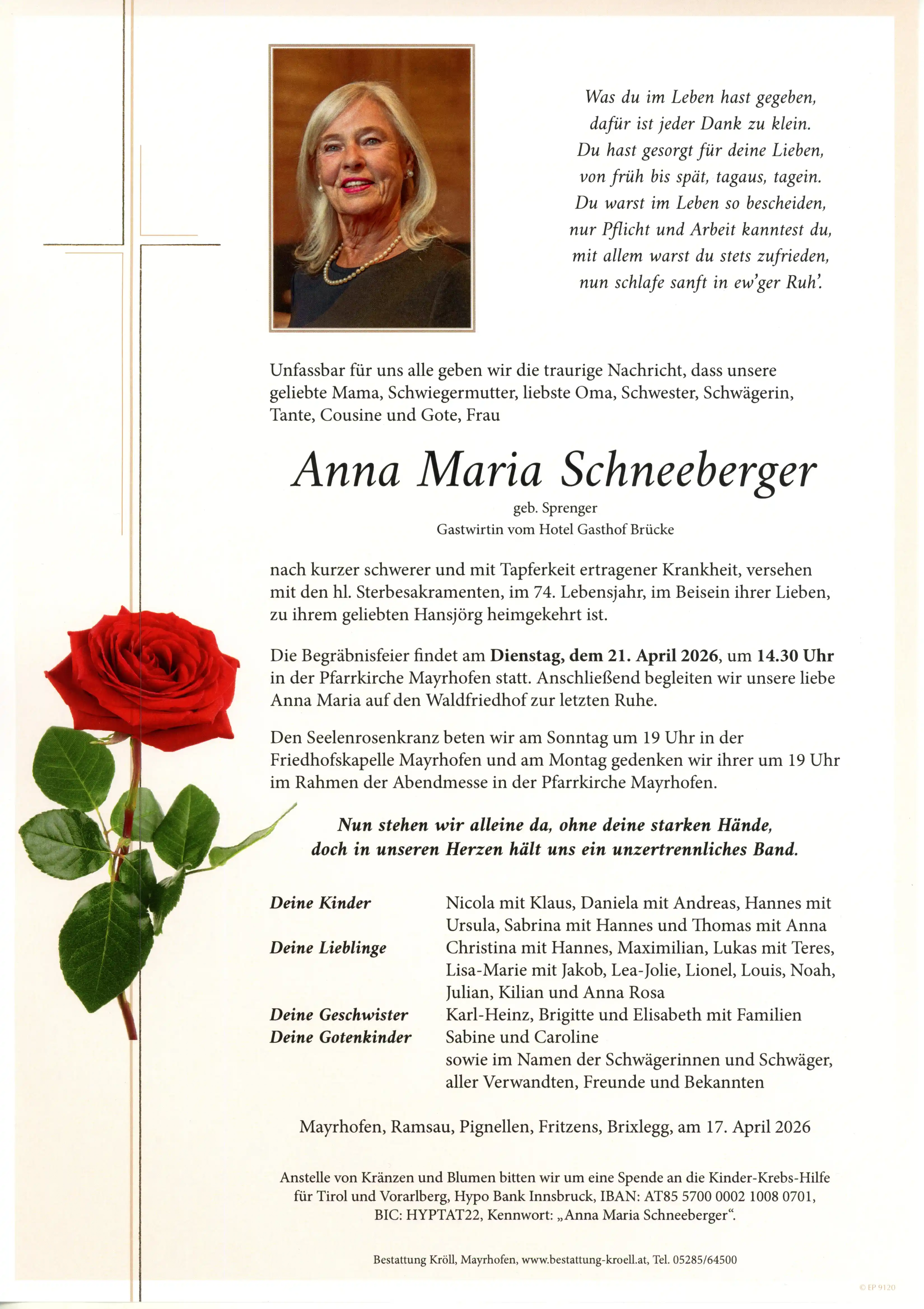Parte von Anna Maria Schneeberger